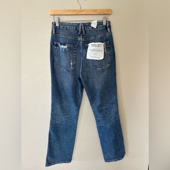 Good American Good Curve Straight Jeans Distressed Size 6 / 28 - Picture 5 of 6
